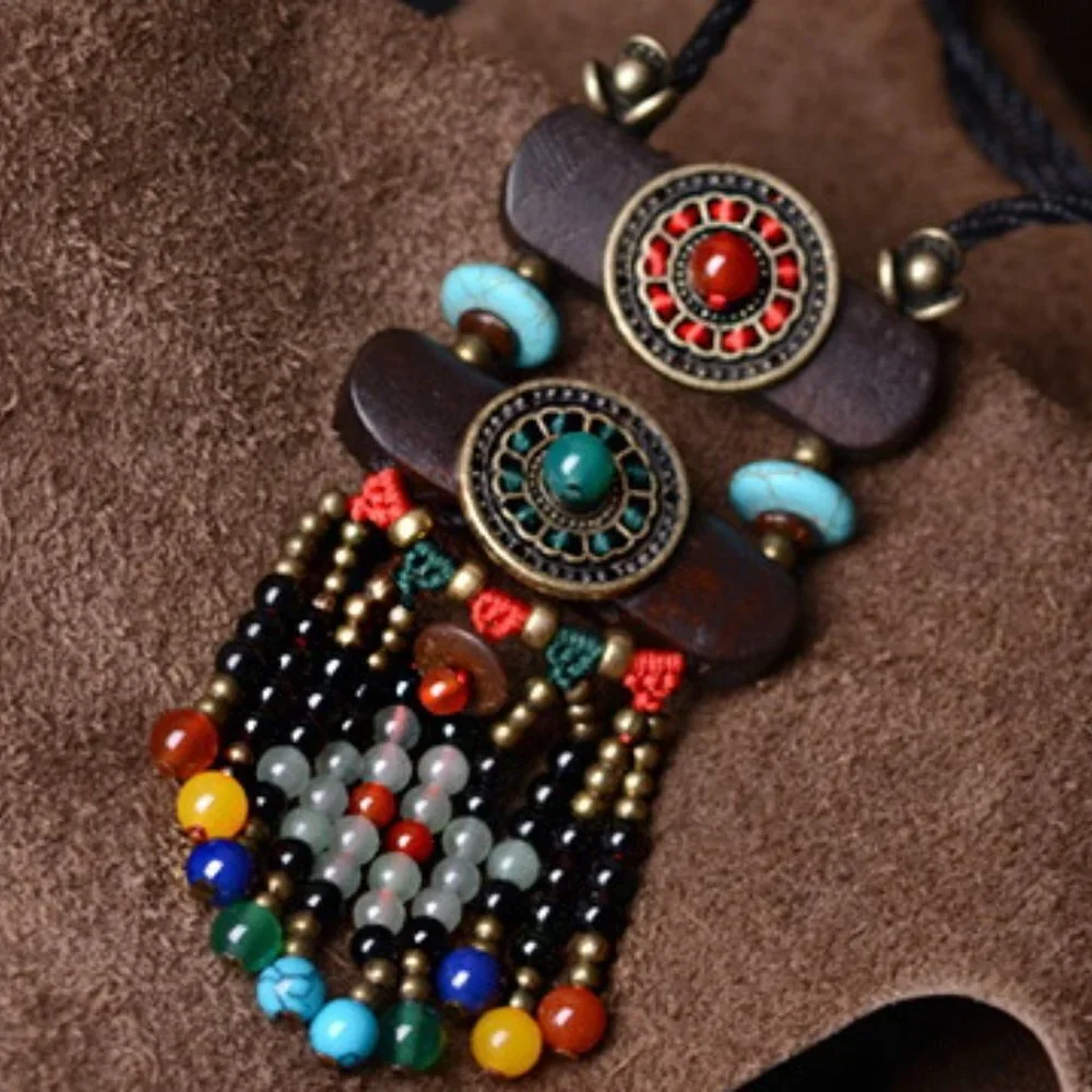 Statement necklace jewelry fashion Tibetan Ethnic beads brand new long